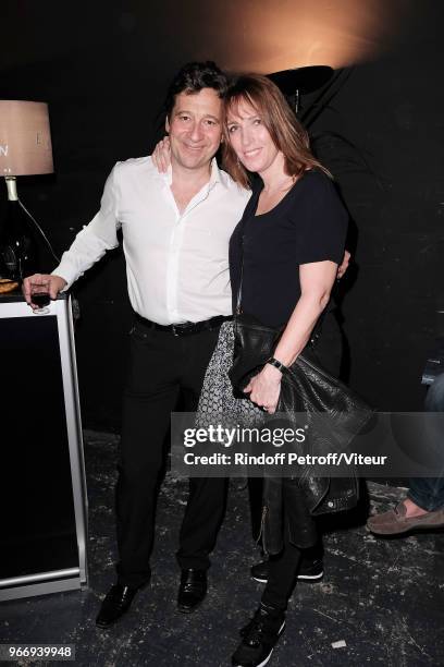 Laurent Gerra and Decorator Stéfanie Jarre attend "Sans Moderation" Laurent Gerra's Show at Palais des Sports on June 3, 2018 in Paris, France.