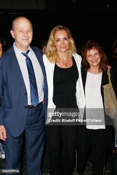 Doctor Olivier de Ladoucette, Christelle Bardet and Agathe Natanson attend "Sans Moderation" Laurent Gerra's Show at Palais des Sports on June 3,...