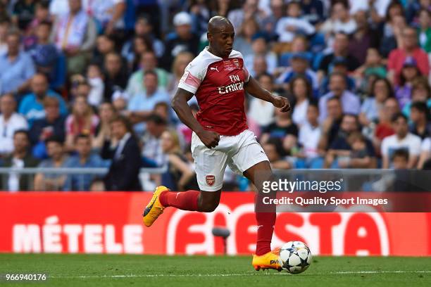 Boa Morte of Arsenal Legends in action during the Corazon Classic match between Real Madrid Legends and Arsenal Legends at Estadio Santiago Bernabeu...