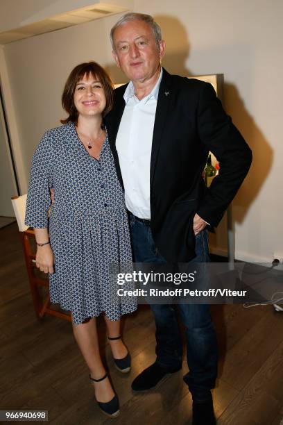 Yann Queffelec and his wife Servane attend "Sans Moderation" Laurent Gerra's Show at Palais des Sports on June 3, 2018 in Paris, France.