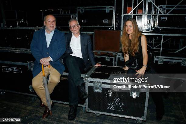 Academician Marc Lambron, Delegate Director of Cannes Film Festival Thierry Fremaux and Writer Delphine Marang Alexandre attend "Sans Moderation"...