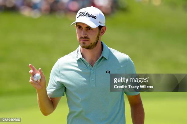 Patrick Cantlay during the final round of the Memorial Tournament presented by Nationwide at Muirfield Village Golf Club on June 3, 2018 in Dublin,...
