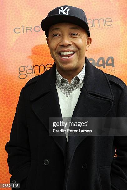 Russell Simmons attends a charity brunch benefitting Athletes for Africa hosted by Russell Simmons at The Boardroom on February 13, 2010 in Dallas,...