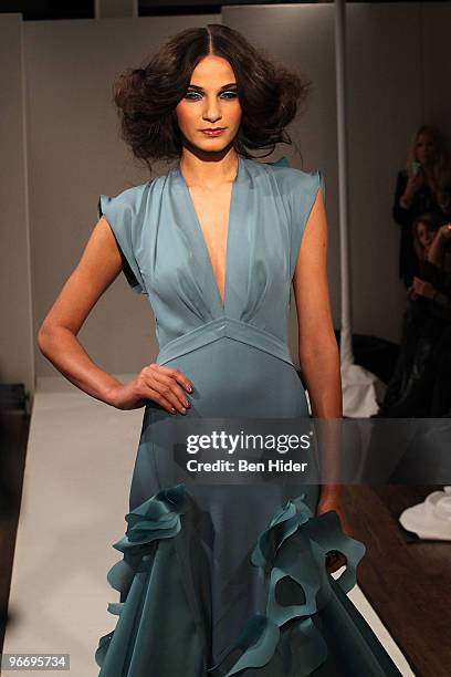 Model attends the Leanne Marshall Fall 2010 fashion show at The Union Square Ballroom on February 14, 2010 in New York City.