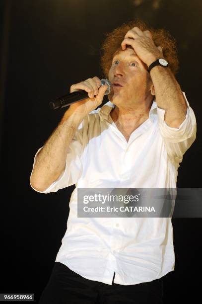 Alain Souchon performs at Les Francofolies de La Rochelle with guests. His sons Pierre Souchon and Charles Souchon Jeanne Cherhal,Maxime Le Forestier...