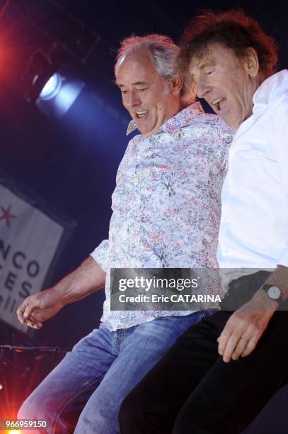 Alain Souchon performs at Les Francofolies de La Rochelle with guests. His sons Pierre Souchon and Charles Souchon Jeanne Cherhal,Maxime Le Forestier...