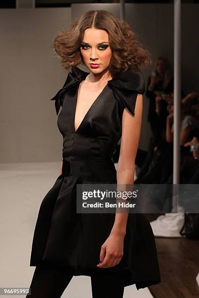 Model attends the Leanne Marshall Fall 2010 fashion show at The Union Square Ballroom on February 14, 2010 in New York City.