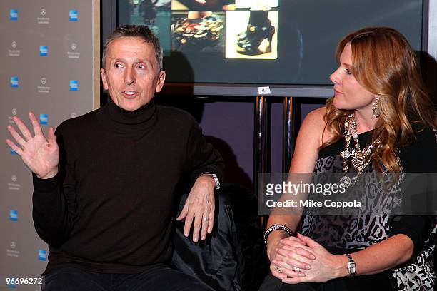 Simon Doonan and Kate Nobelius attend Mercedes-Benz Fashion Week at Bryant Park on February 14, 2010 in New York City.