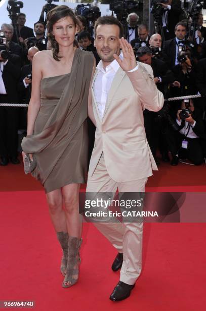 French Director Mathieu Kassovitz and wife.