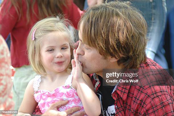 Larry Birkhead and daughter Dannielynn Hope Marshall are seen on February 14, 2010 in Los Angeles, California.