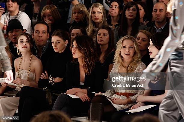 Actresses Alexis Dziena, Shenae Grimes, Kristen Bell, and Michelle Trachtenberg attend the Rebecca Taylor Fall 2010 Fashion Show during Mercedes-Benz...