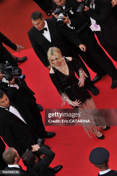 Madonna and Sharon Stone Madonna on the Red Carpet in Cannes to promote 'I Am Because We Are'. Madonna is dressed by Chanel.