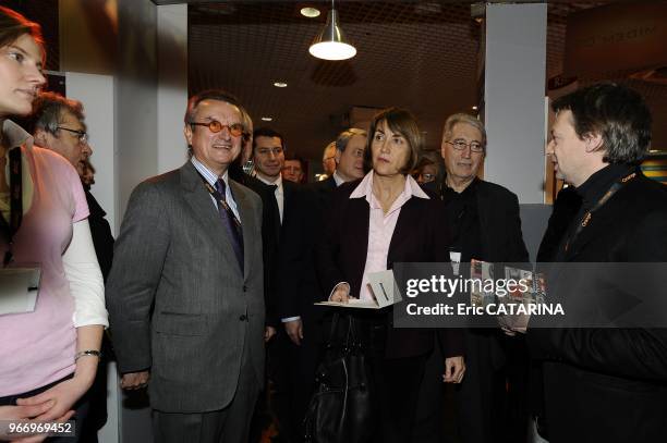 French Minister of Culture Christine Albanel Launches the 43rd edition of the Midem Music Market and testes her virtuosity at the 'Guitar Hero' game.