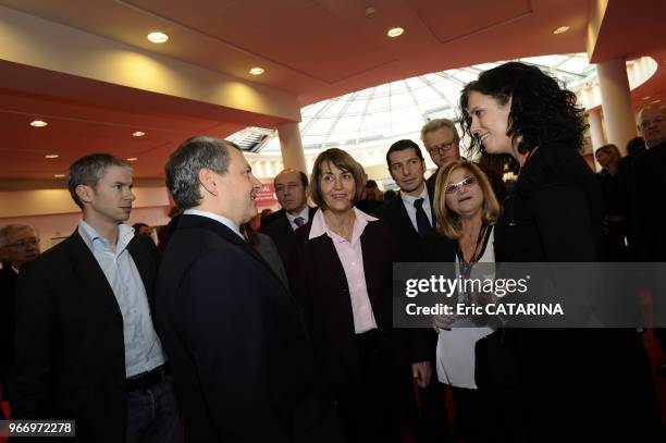 French Minister of Culture Christine Albanel Launches the 43rd edition of the Midem Music Market and testes her virtuosity at the 'Guitar Hero' game.