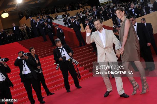 French Director Mathieu Kassovitz and wife.