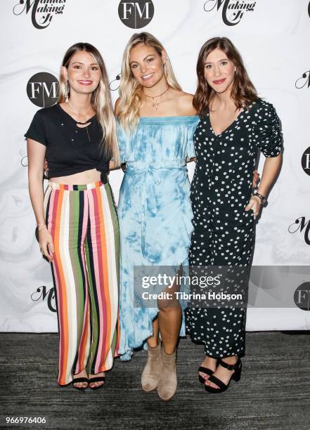 Lauren Paul, Caitlin Crosby and Molly Thompson attend the 2018 Mamas Making It Summit at The Line Hotel on June 3, 2018 in Los Angeles, California.