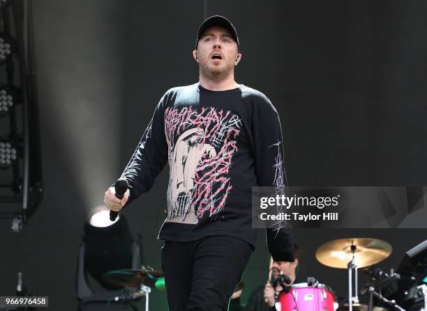 Chvrches performs onstage during Day 3 of the 2018 Governors Ball Music Festival at Randall's Island on June 3, 2018 in New York City.