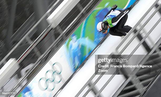 Jason Lamy Chappuis of France Takes gold medal during the Nordic Combined Individual NH/10km on Day 3 of the 2010 Vancouver Winter Olympic Games on...