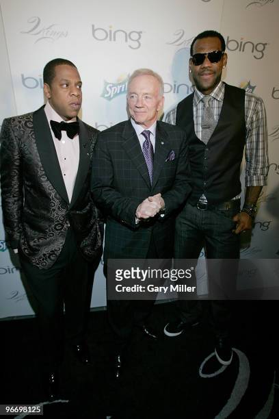 Rapper/producer Shawn "Jay-Z" Carter, Dallas Cowboys owner Jerry Jones and NBA player LeBron James on the red carpet at the 4th annual Two Kings...