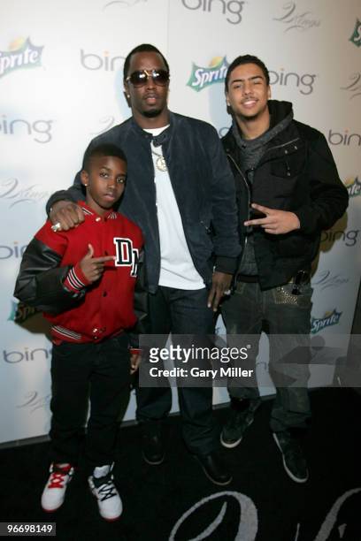 Rapper/Producer Sean "Diddy" Combs and two of his sons, Christian and Quincy arrive for the 4th annual Two Kings Dinner hosted by Jay-Z and LeBron...