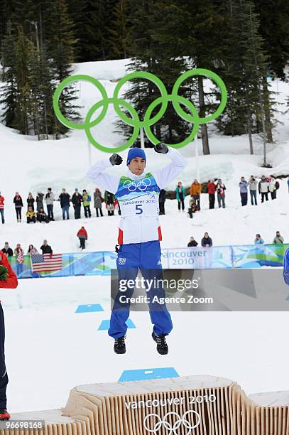 Jason Lamy Chappuis of France takes Gold medal during the Nordic Combined Individual NH/10km on Day 3 of the 2010 Vancouver Winter Olympic Games on...