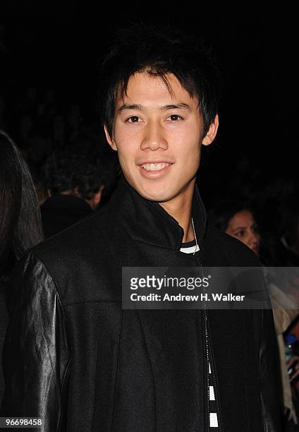 Athlete Kei Nishikori attends the Y-3 Autumn/Winter 2010 Fashion Show during Mercedes-Benz Fashion Week at the Park Avenue Armory on February 14,...