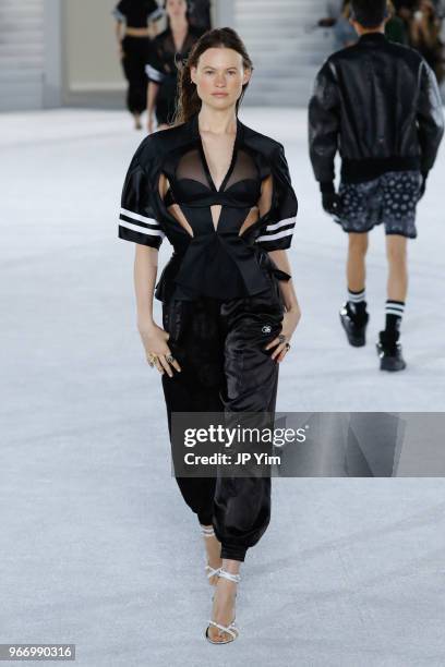 Behati Prinsloo walks the runway at the Alexander Wang Collection 1 show at Pier 17 on June 3, 2018 in New York City.