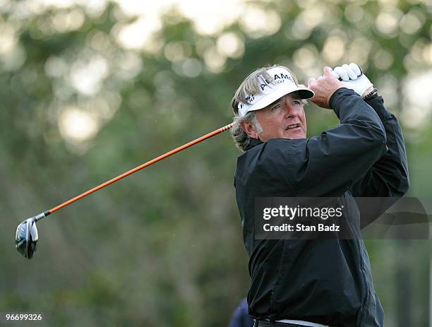 Tommy Armour III hits a drive during the final round of The ACE Group Classic at The Quarry on February 14, 2010 in Naples, Florida.