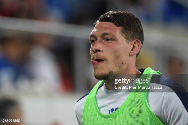 Andrea Belotti warms up prior to the International Friendly match between Saudi Arabia and Italy on May 28, 2018 in St Gallen, Switzerland.