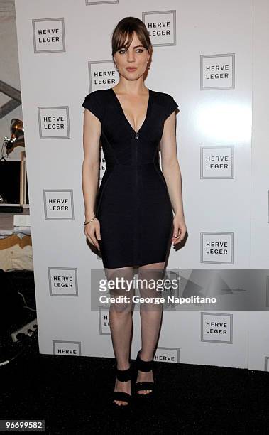 Melissa George attends the Herve Leger By Max Azria Fall 2010 fashion show during Mercedes-Benz Fashion Week at Bryant Park on February 14, 2010 in...