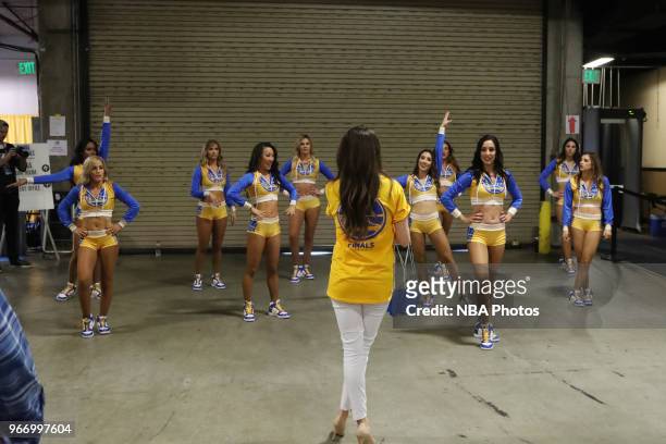 Warriors Dance Team seen in tunnel during the game between the Cleveland Cavaliers and the Golden State Warriors in Game Two of the 2018 NBA Finals...