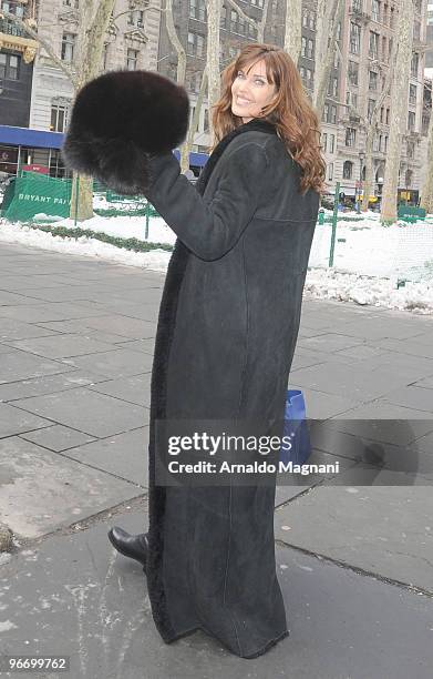 Carol Alt appears in Midtown during fashion week on February 14, 2010 in New York City.