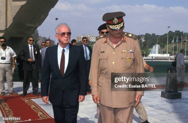 Visite de Yitzhak Rabin au Caire le 21 juillet 1992, Egypte.