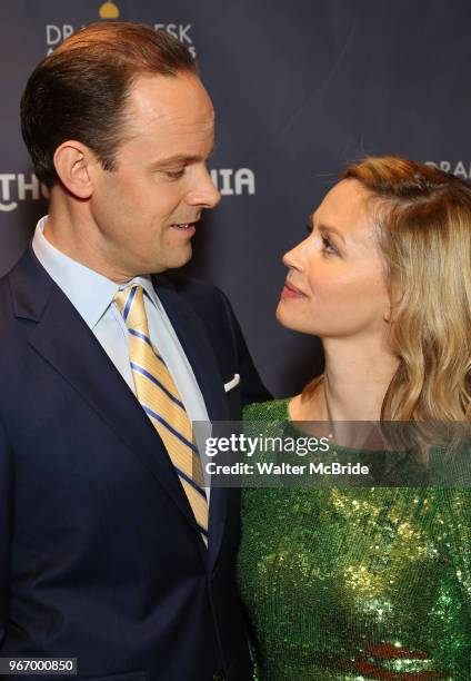 Harry Hadden-Paton and Rebecca Night during the arrivals for the 2018 Drama Desk Awards at Town Hall on June 3, 2018 in New York City.