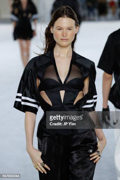 Behati Prinsloo walks the runway at the Alexander Wang Collection 1 show at Pier 17 on June 3, 2018 in New York City.