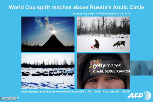 The skullcap's unmistakable Barcelona team logo peeks out from under the reindeer herder's wooly hood. His smiling eyes tell the story: World Cup...