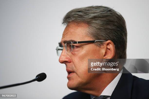 Alexandre de Juniac, director general and chief executive officer of the International Air Transport Association , speaks during the IATA annual...