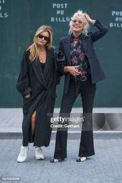 Elizabeth Sulcer and Ellen Von Unwerth arrive at the Alexander Wang resort fashion show at Pier 17 on June 3, 2018 in New York City.