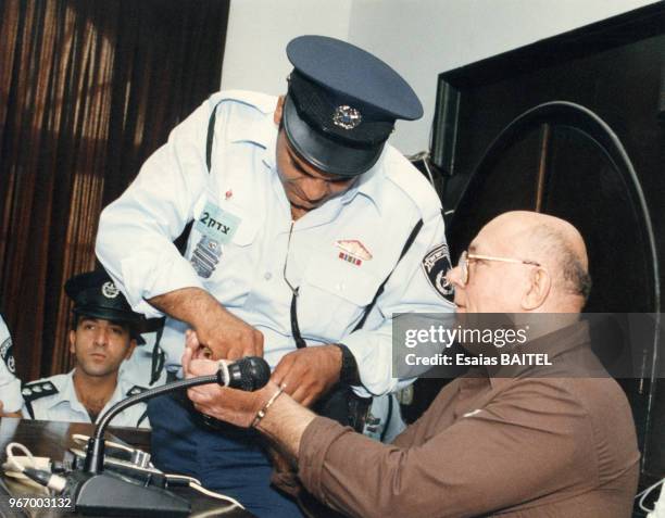 Procès de l'ancien nazi John Ivan Demjanjuk le 14 mai 1990 à Jérusalem, Israël.