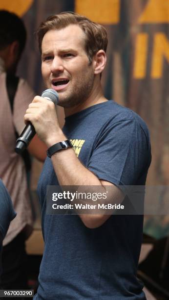 Chad Kimball performing at the United Airlines Presents: #StarsInTheAlley Produced By The Broadway League on June 1, 2018 in New York City.