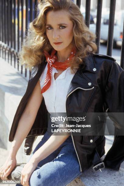 Portrait de Brigitte Fossey le 15 septembre 1977 à Paris, France.