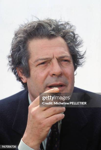 Portrait de Marcello Mastroianni le 22 mai 1984 au Festival de Cannes, France.