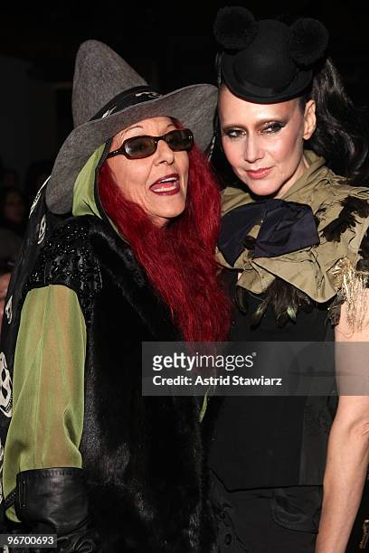 Designer Patricia Fields and Suzanne Bartch attend the Betsey Johnson Fall 2010 Fashion Show during Mercedes-Benz Fashion Week at the Altman Building...