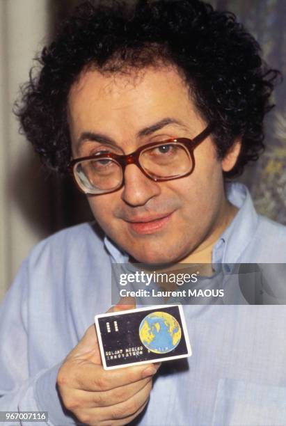 Portrait de Roland Moreno, inventeur de la carte à puce, le 16 mars 1984 à Paris, France.