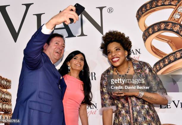 Eddie LeVian, Miranda LeVian and singer Macy Gray attend the Le Vian 2019 Red Carpet Revue at the Mandalay Bay Convention Center on June 3, 2018 in...