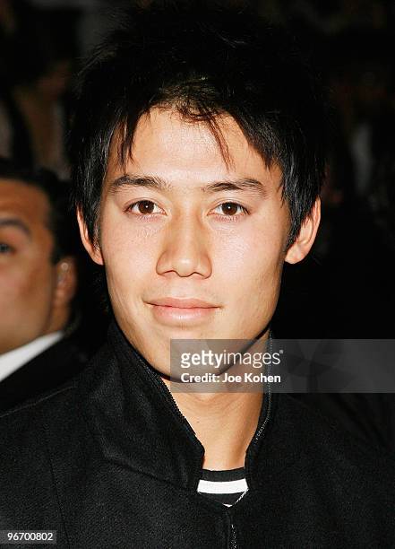 Tennis player Kei Nishikori attends Y-3 Fall 2010 during Mercedes-Benz Fashion Week at Park Avenue Armory on February 14, 2010 in New York City.