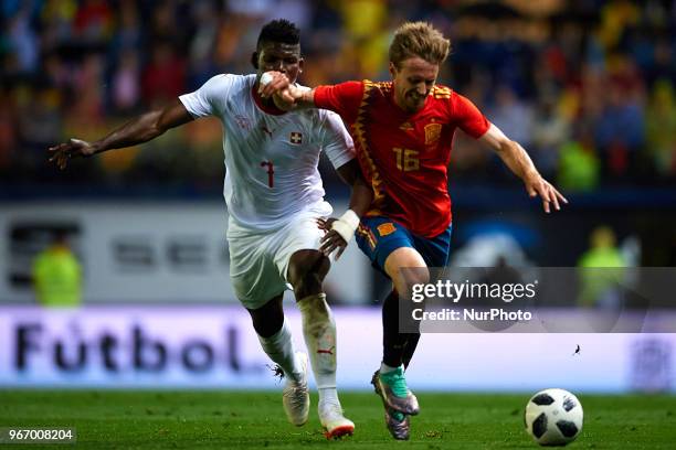 Nacho Monreal Breel Embolo during a International friendly match between Spain against Switzerland in La Ceramica Stadium, Villarreal, Spain, on 03...