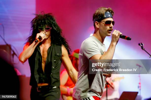 Brad Rempel and Curtis Rempel of musical duo High Valley perform onstage during Nashville '80s Dance Party benefiting The Alzheimer's Association at...