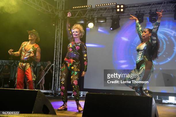 Vengaboys perform at Mighty Hoopla at Brockwell Park on June 3, 2018 in London, England.