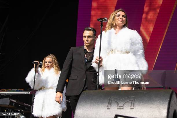 Nadine Coyle performs at Mighty Hoopla at Brockwell Park on June 3, 2018 in London, England.